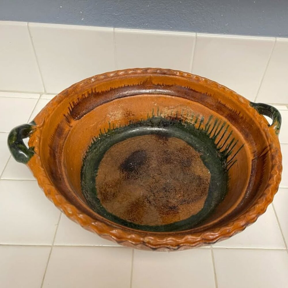 Mexican red clay cooking dish 14"